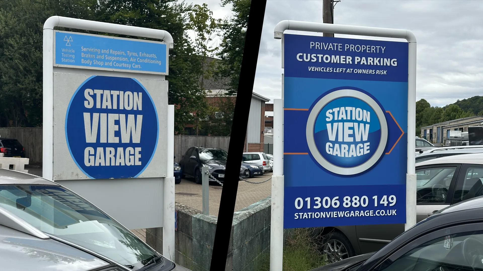 Station View Garage Car Parking Totem