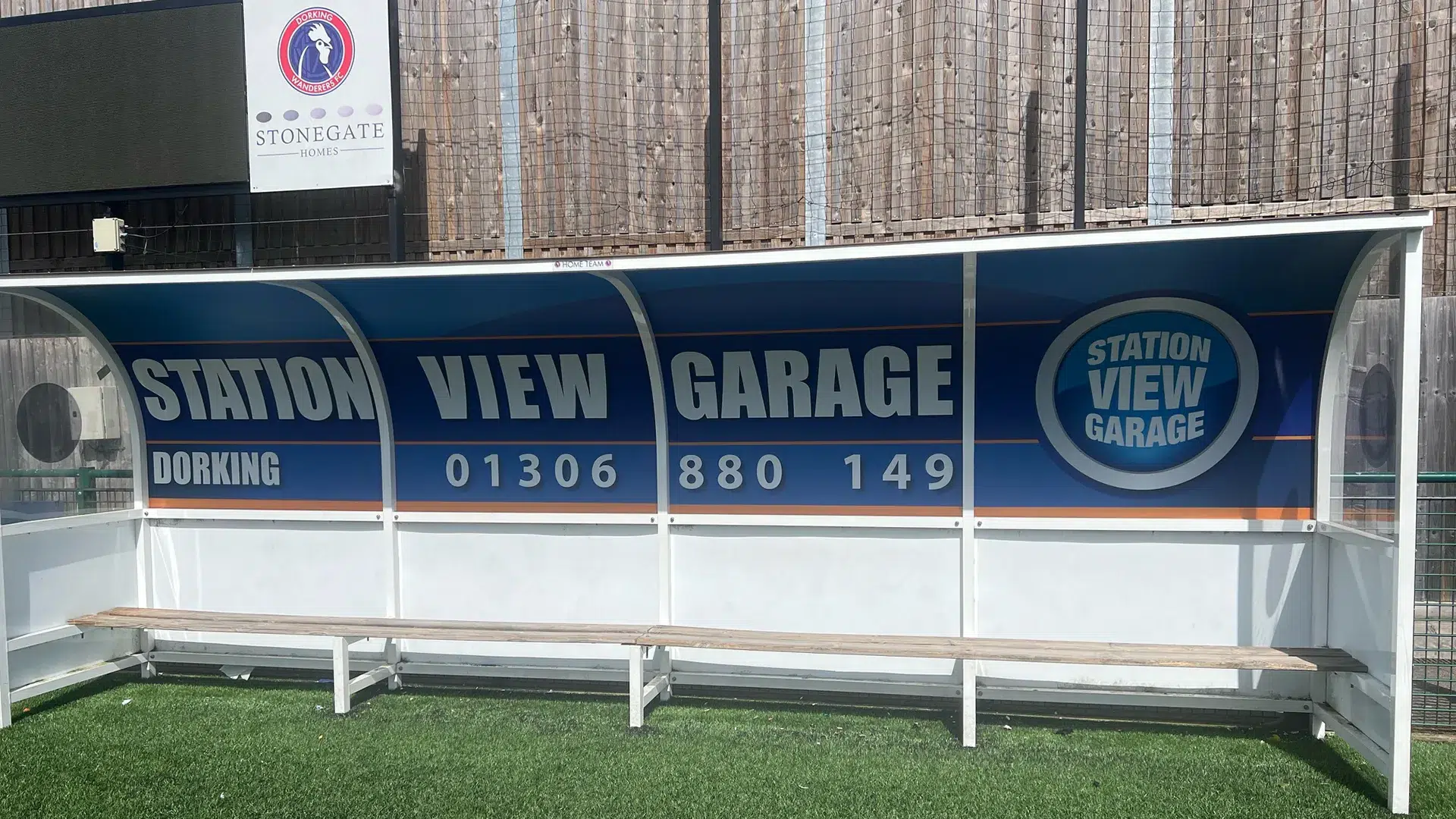 Station View Garage Dugout Signage from the front